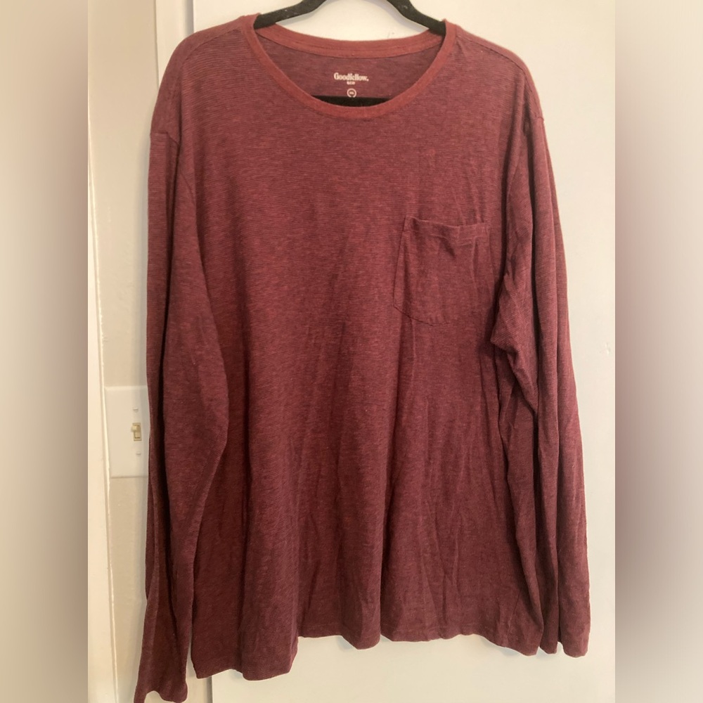 Men's Maroon Long Sleeve Shirt